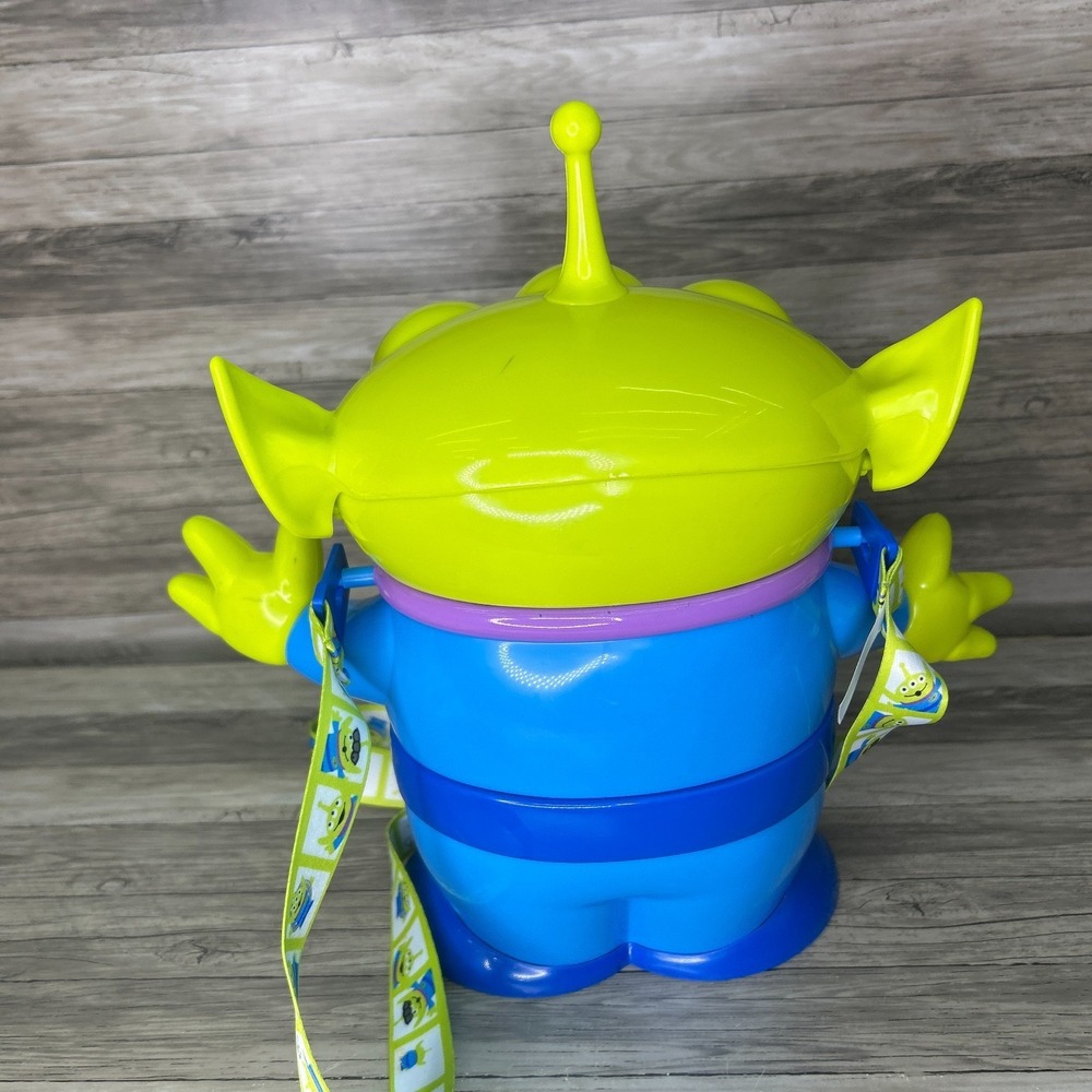 Disney Parks Toy Story Alien Popcorn Bucket w/ Strap Souvenir Pizza Planet Pixar - Picture 8 of 9